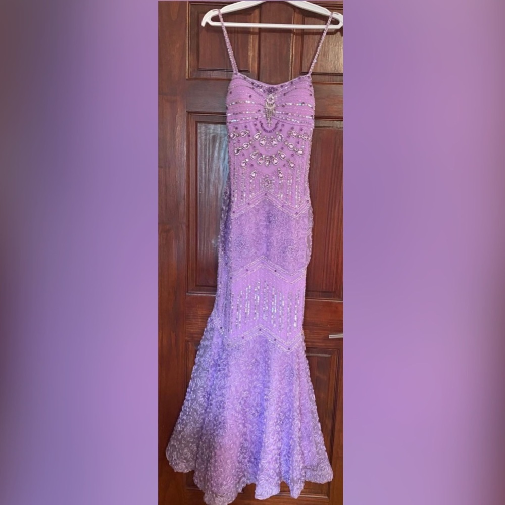 Beautiful Elegant Beaded Purple JOVANI Dress